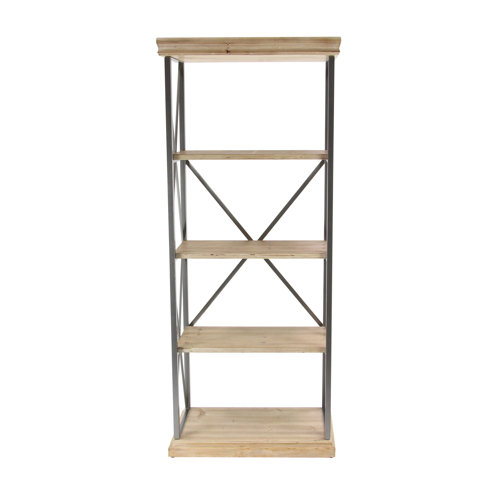 Gracie Oaks Lykens 72'' H x 30'' W Solid Wood Etagere Bookcase